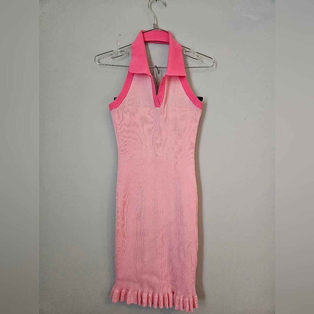 Pink Sleeveless Knit Dress